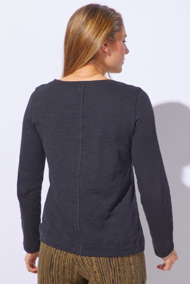 Escape Cotton Slub Stay Centered Tee in Black-1