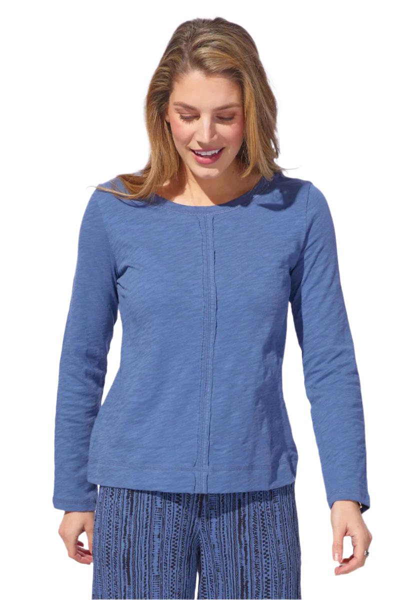 Escape Cotton Slub Stay Centered Tee in Denim