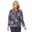 Escape Floral Fleece Quarter Zip Pullover in Black