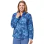 Escape Floral Fleece Quarter Zip Pullover in Denim