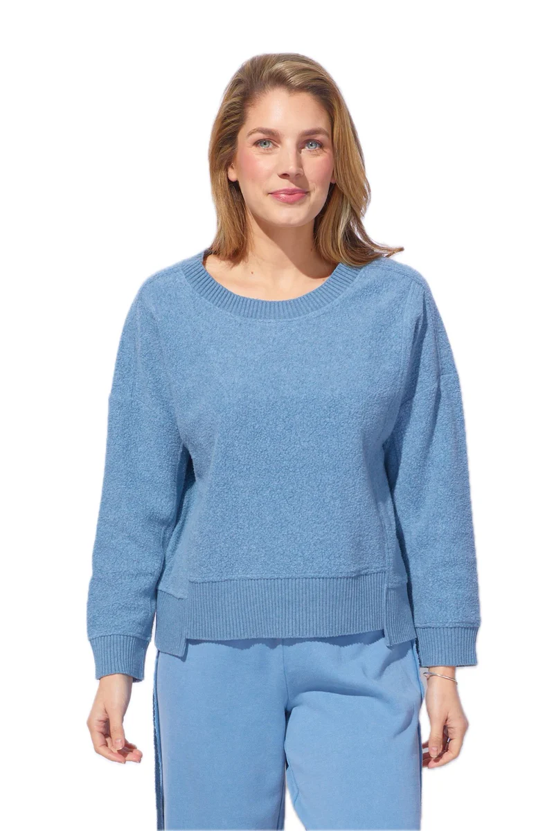 Escape Heather Fleece Unwind Pullover in Indigo