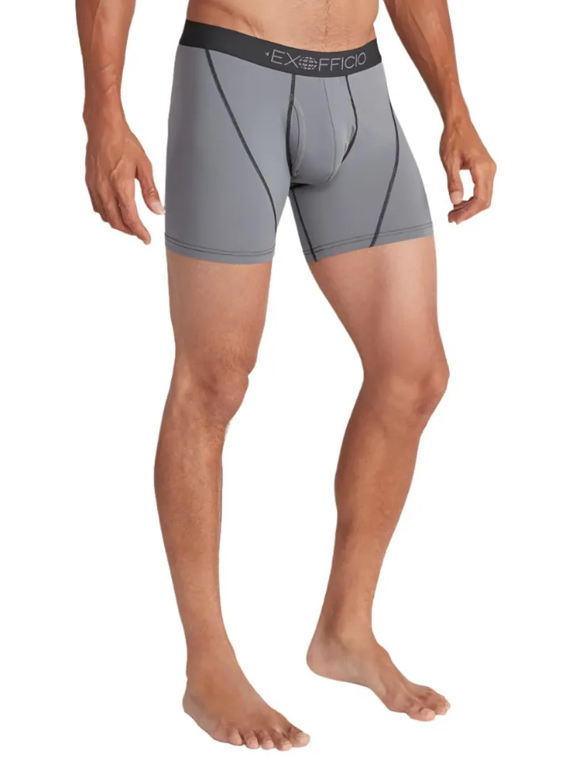 Ex Officio Give-N-Go Sport 2.0 Boxer Brief 6 in Steel Onyx Black-1