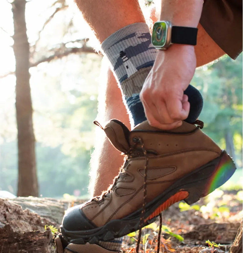 Farm To Feet Outdoor Trail Cape Light Cushion 3/4 Crew in Denim Blue-2