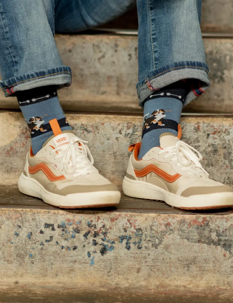 Farm To Feet Richmond Everyday Light Cushion Crew in Wooly Blue-1