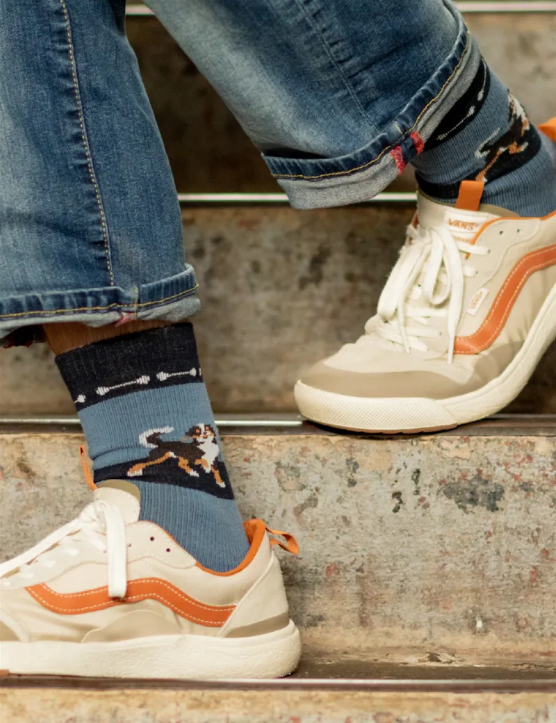 Farm To Feet Richmond Everyday Light Cushion Crew in Wooly Blue-2