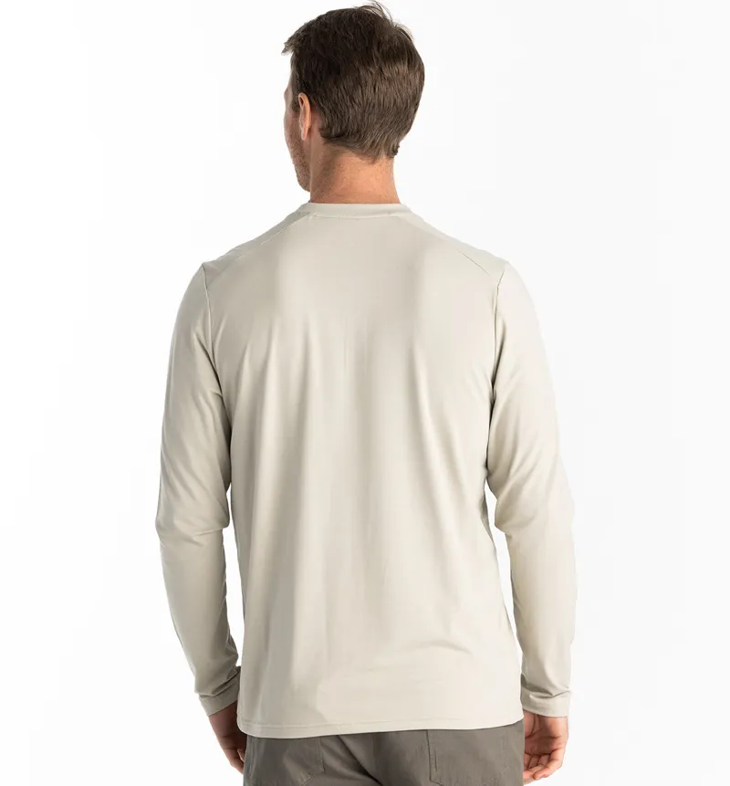 Free Fly Bamboo Flex Long Sleeve Henley in Sandstone-2