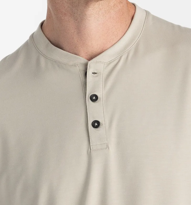 Free Fly Bamboo Flex Long Sleeve Henley in Sandstone-3