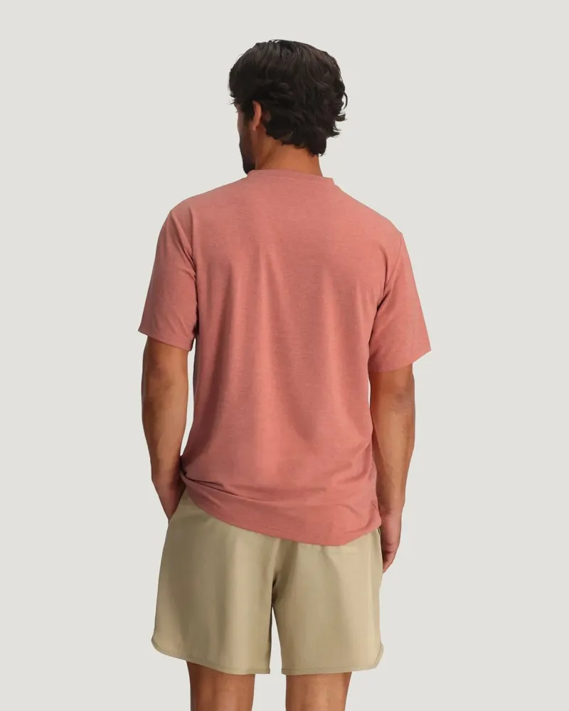 Free Fly Bamboo Flex Pocket Tee in Heather Red Clay-1