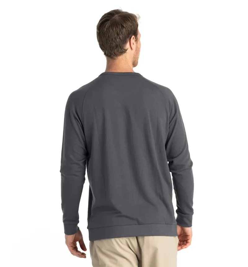 Free Fly Bamboo Lightweight Fleece Crew in Black Sand-1