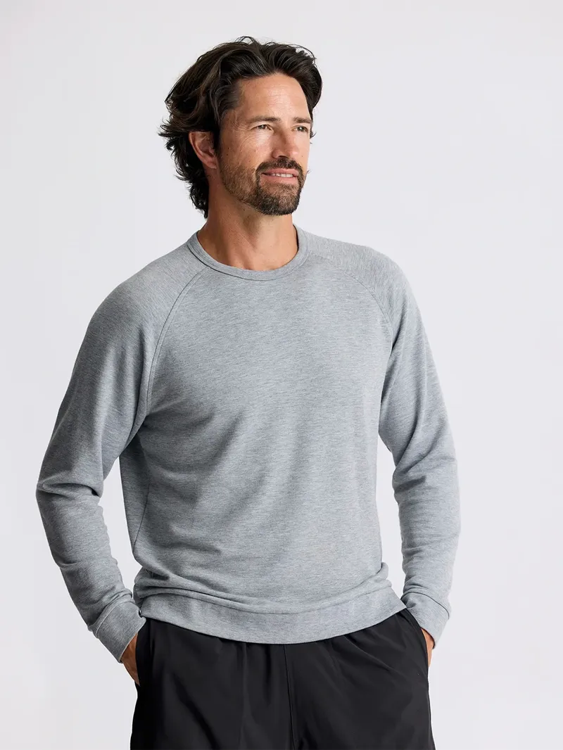 Free Fly Bamboo Lightweight Fleece Crew in Heather Grey