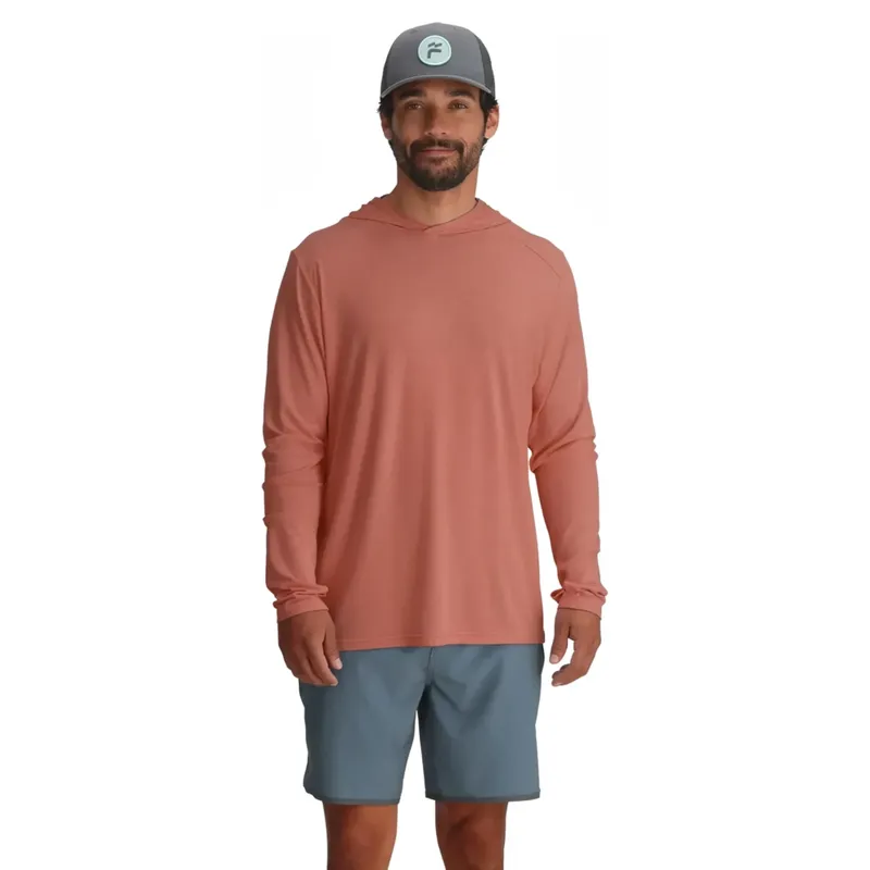 Free Fly Bamboo Shade Hoodie in Heather Red Clay-1