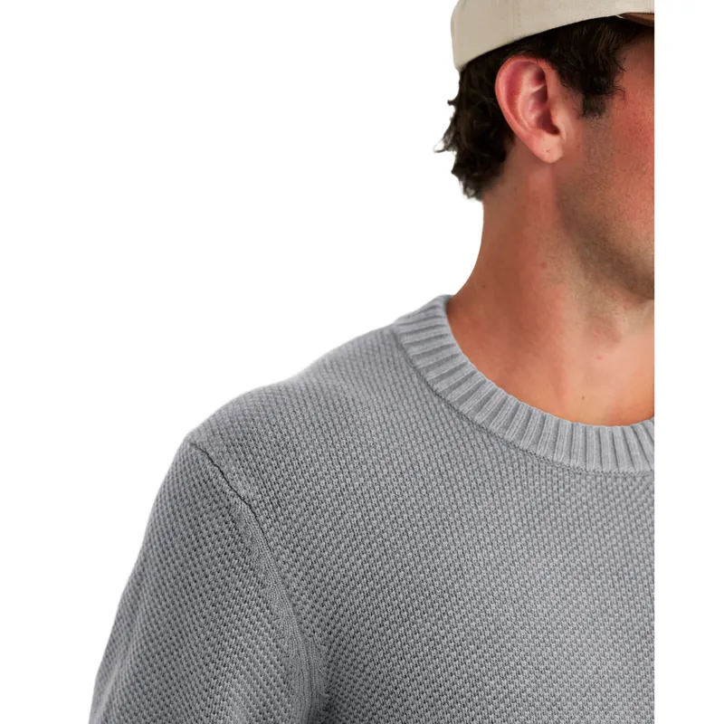 Free Fly Coastloom Crew Sweater in Heather Light Grey-3