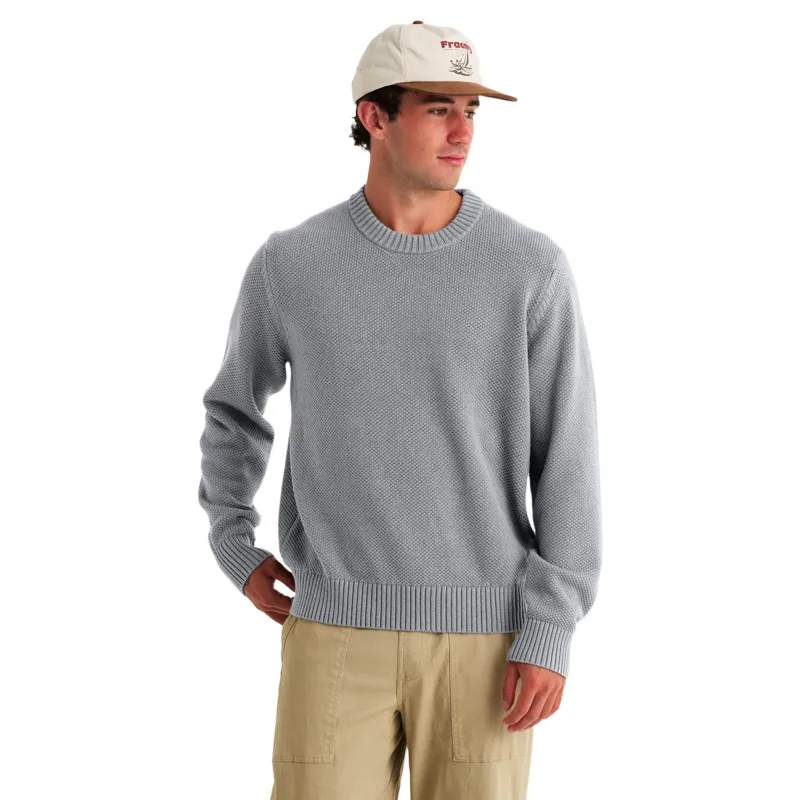 Free Fly Coastloom Crew Sweater in Heather Light Grey-1