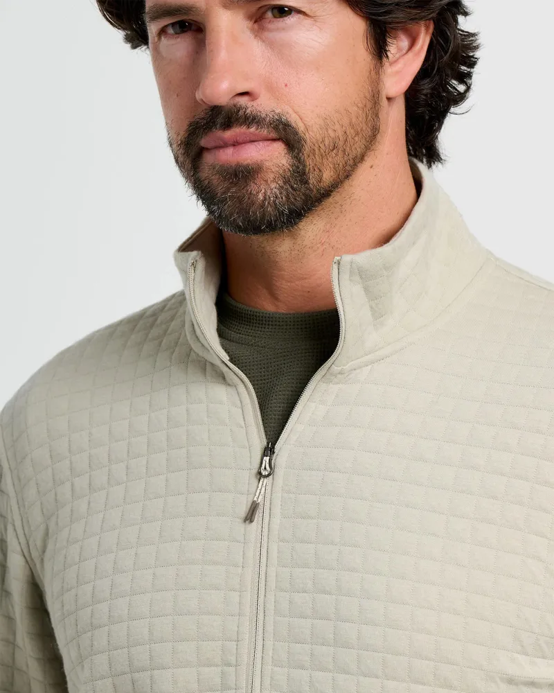 Free Fly Downvalley Quarter Zip Fleece Top in Heather Sandstone-3