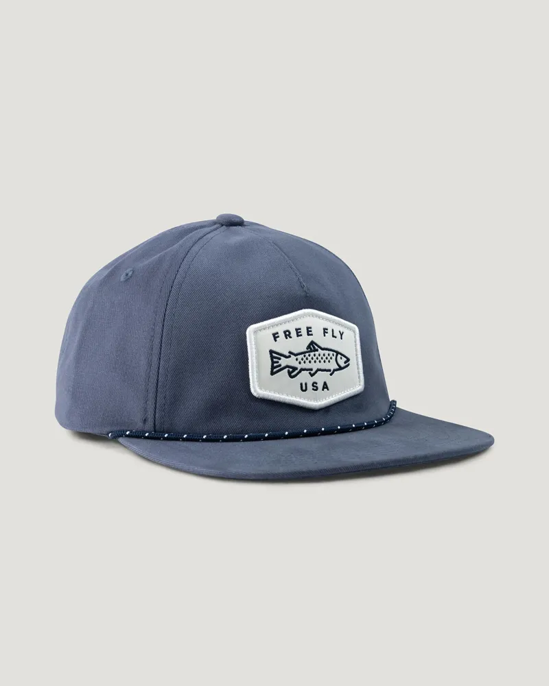 Free Fly Freshwater Flat Brim Hat in Navy