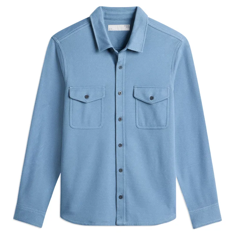 Free Fly Gallatin Overshirt in Pacific Blue-3