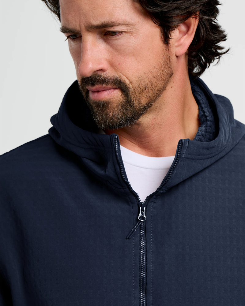 Free Fly Gridback Fleece Anorak Hoodie in Deep Navy-4