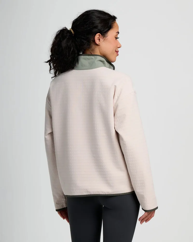 Free Fly Women's Gridback Fleece Snap Pullover in Forest-1