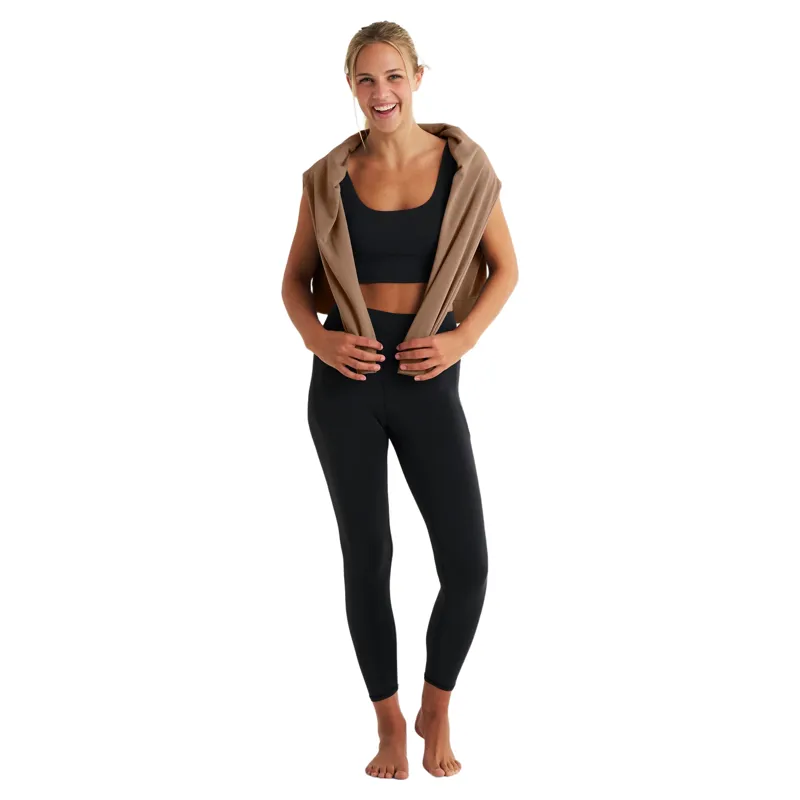 Free Fly Women's Bamboo Lightweight Fleece Crew in Fossil-2