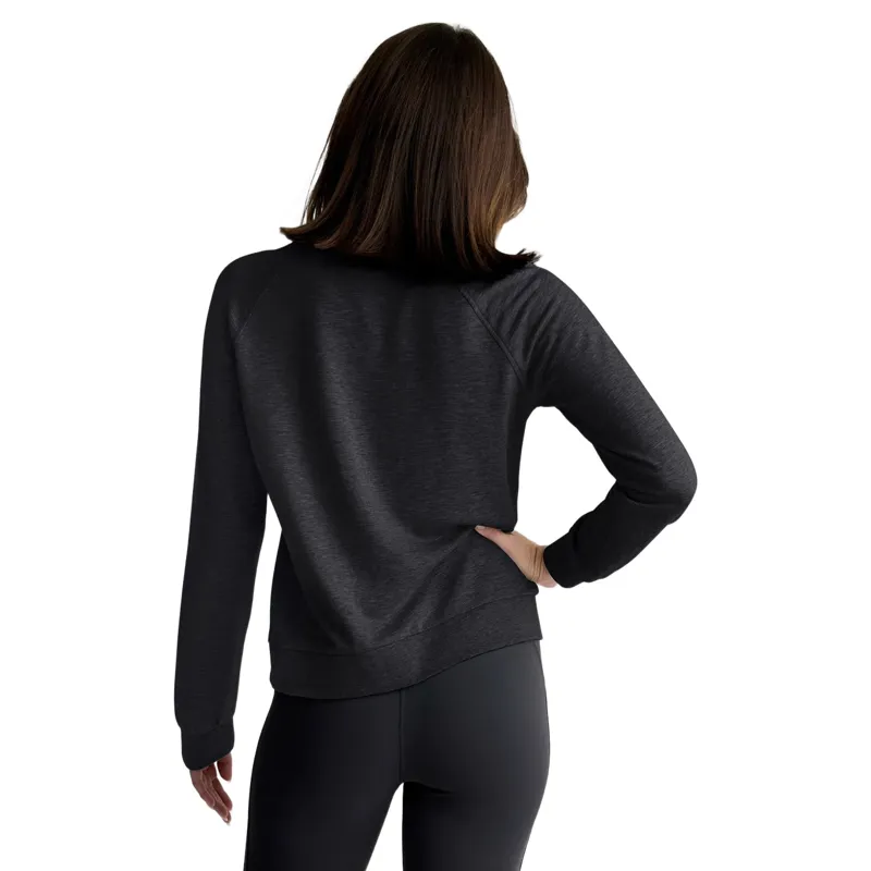 Free Fly Women's Bamboo Lightweight Fleece Crew in Heather Black-1