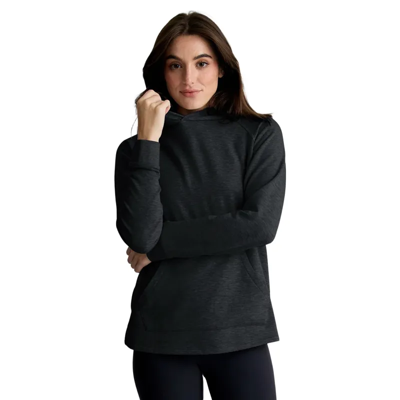 Free Fly Women's Bamboo Lightweight Fleece Hoodie in Heather Black