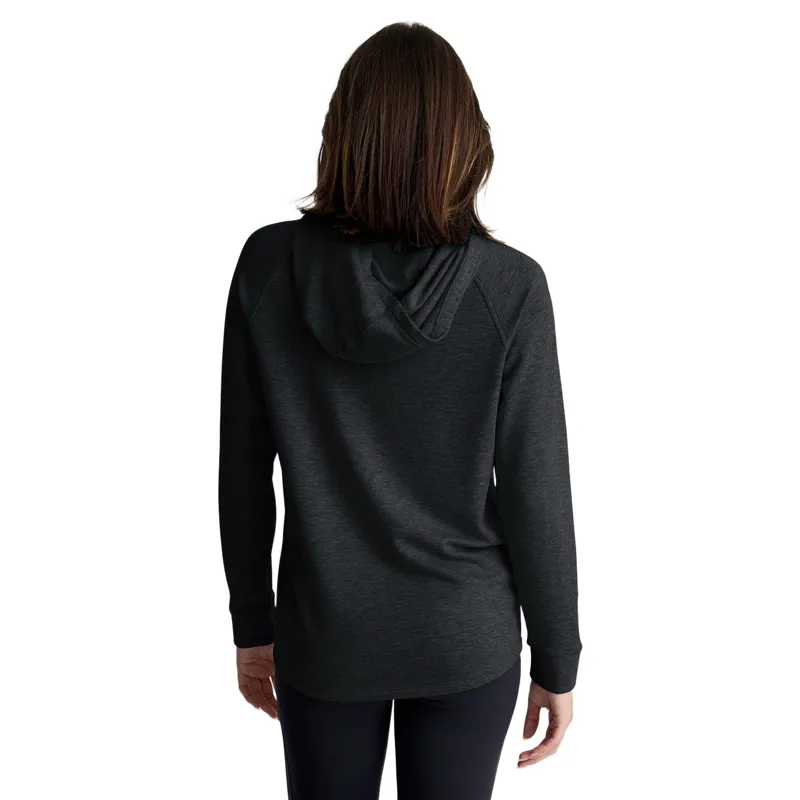 Free Fly Women's Bamboo Lightweight Fleece Hoodie in Heather Black-1
