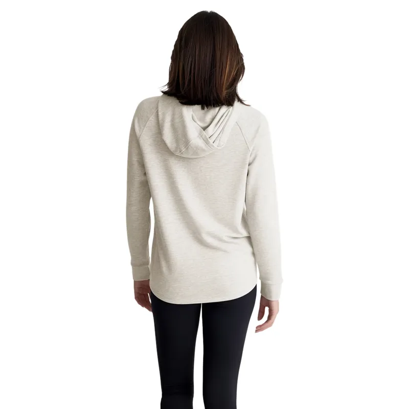 Free Fly Women's Bamboo Lightweight Fleece Hoodie in Off White Heather-1