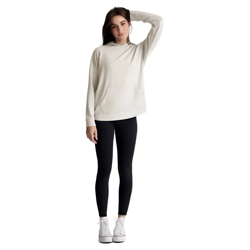 Free Fly Women's Bamboo Lightweight Fleece Hoodie in Off White Heather-2