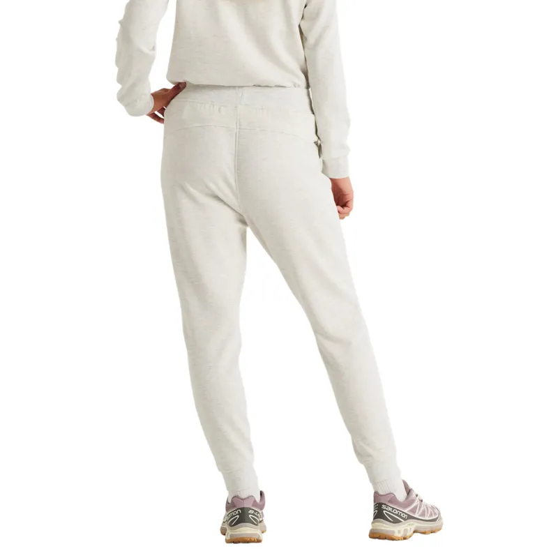 Free Fly Women's Bamboo Lightweight Fleece Jogger in Off White Heather-2