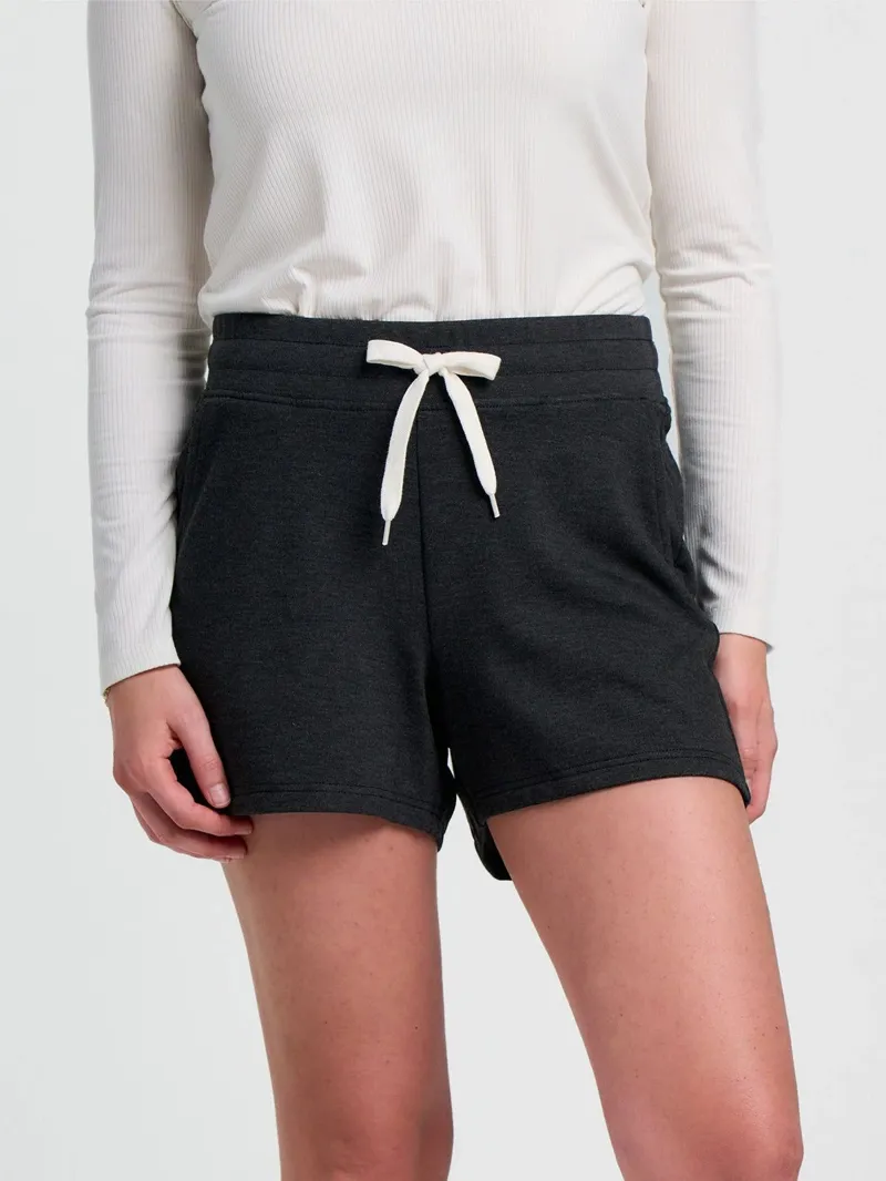 Free Fly Women's Bamboo Lightweight Fleece Short in Heather Black-1
