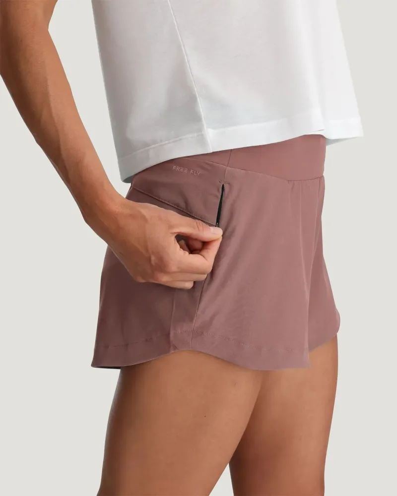Free Fly Women's Bamboo-Lined Active Breeze Short 3'' in Fig-4