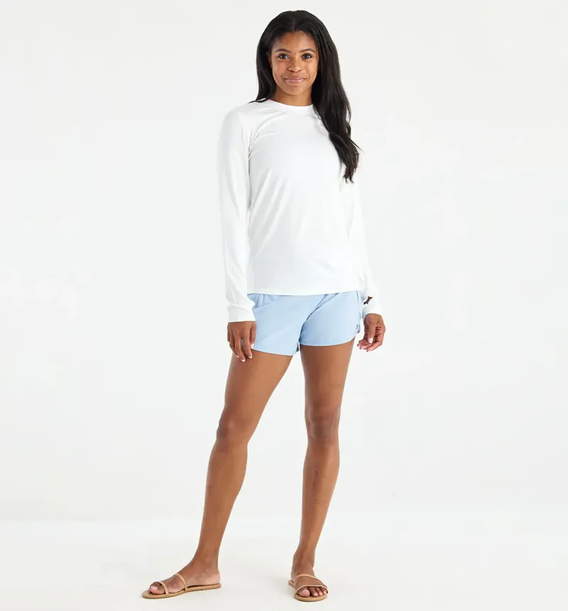 Free Fly Women's Bamboo Shade Long Sleeve II in Bright White-2