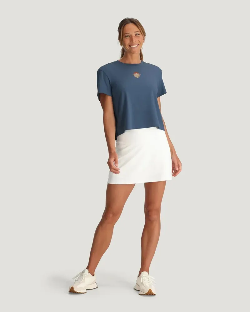 Free Fly Women's Sol y Mar Tee in Pacific Blue-2