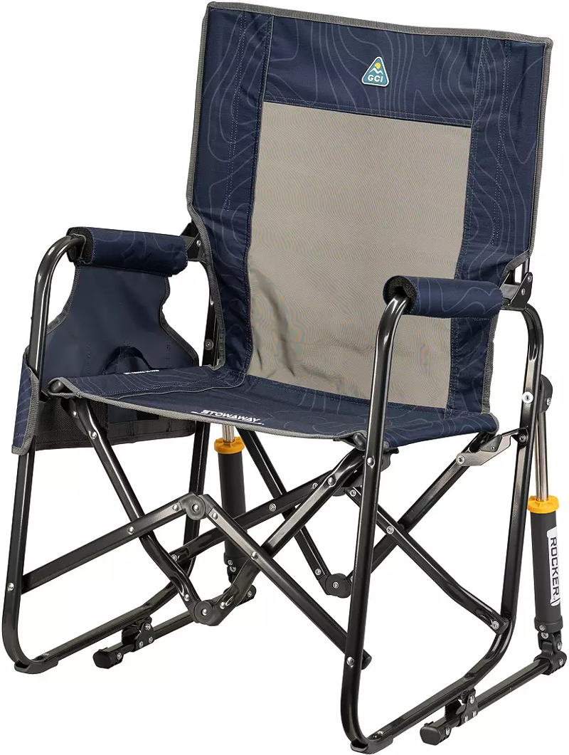 GCI Outdoor Stowaway Rocker Chair in Navy Topo-1