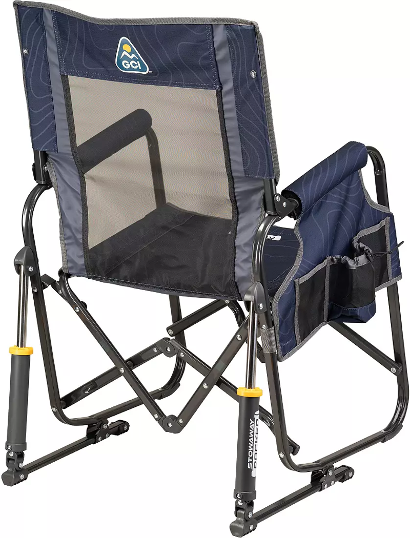 GCI Outdoor Stowaway Rocker Chair in Navy Topo-2