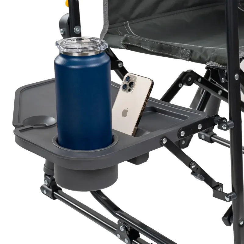 GCI Outdoor Stowaway Rocker w/ Side Table in Dark Charcoal-4