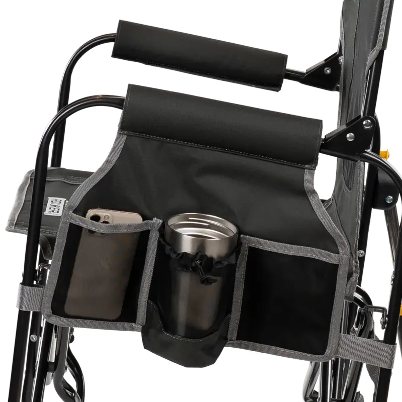 GCI Outdoor Stowaway Rocker w/ Side Table in Dark Charcoal-5