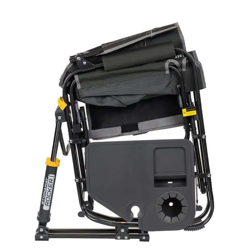 GCI Outdoor Stowaway Rocker w/ Side Table in Dark Charcoal-7