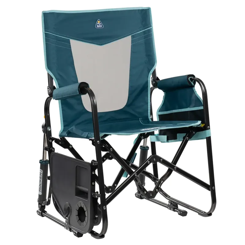 GCI Outdoor Stowaway Rocker w/ Side Table in Teal-1