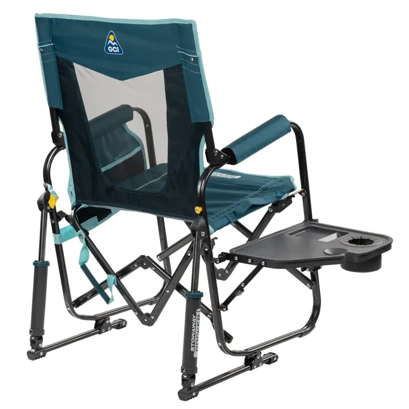 GCI Outdoor Stowaway Rocker w/ Side Table in Teal-2