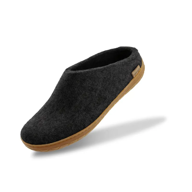 Glerups Slip-On Natural Rubber Honey Sole in Charcoal-1