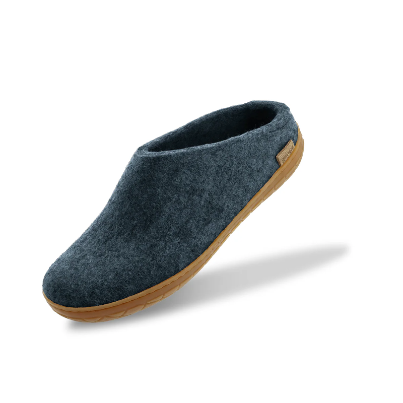 Glerups Slip-On Natural Rubber Honey Sole in Denim-1
