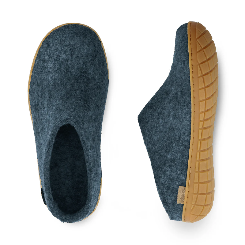Glerups Slip-On Natural Rubber Honey Sole in Denim-2