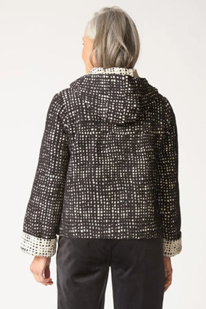 Habitat Autumn Check Cargo Hoodie Jacket in Black-2