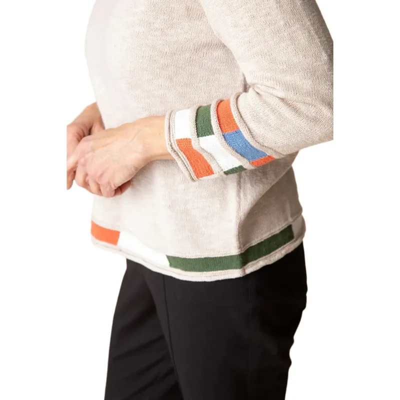 Habitat Autumn Cotton Mosaic Pullover in Dove-2