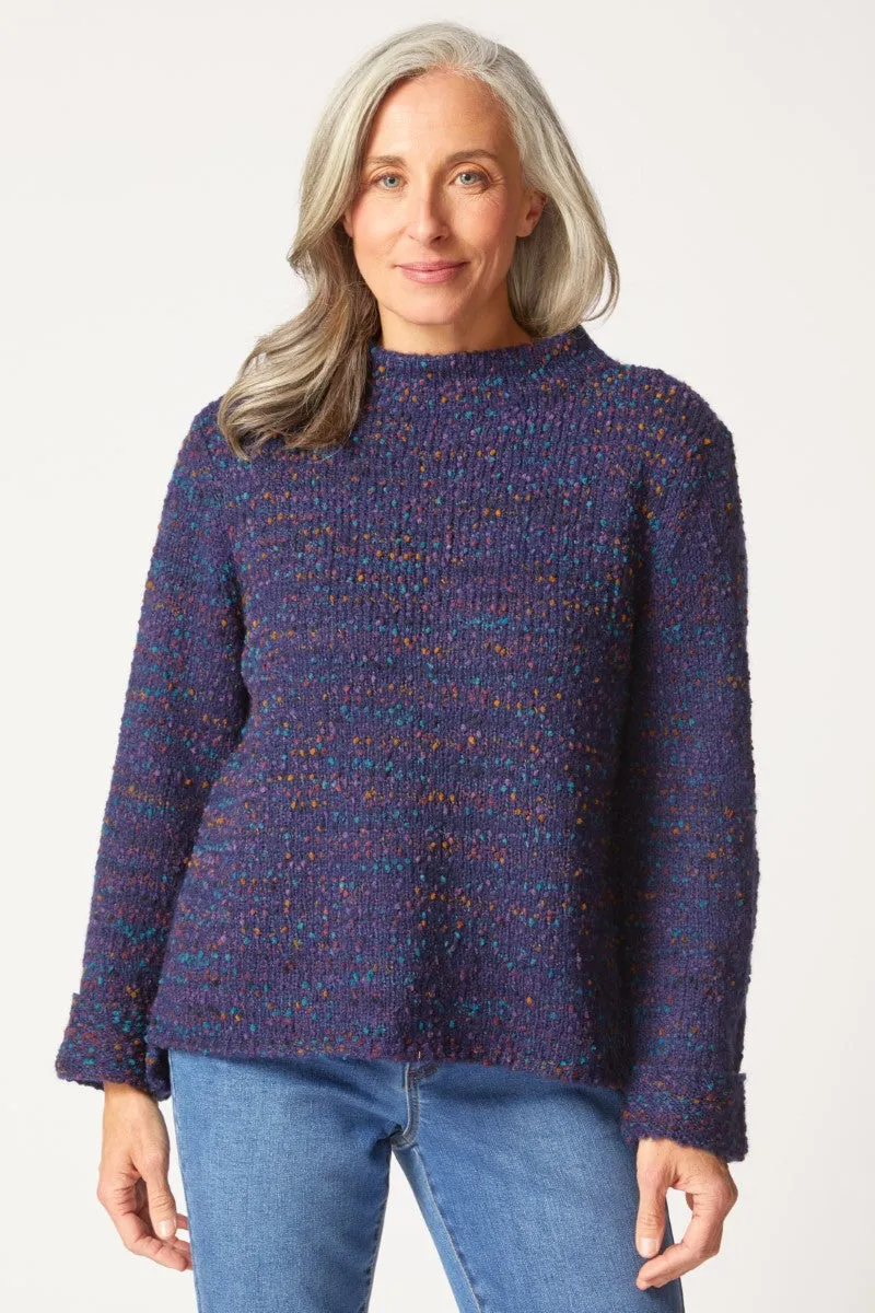 Habitat Confetti Funnel Neck Pullover in Navy