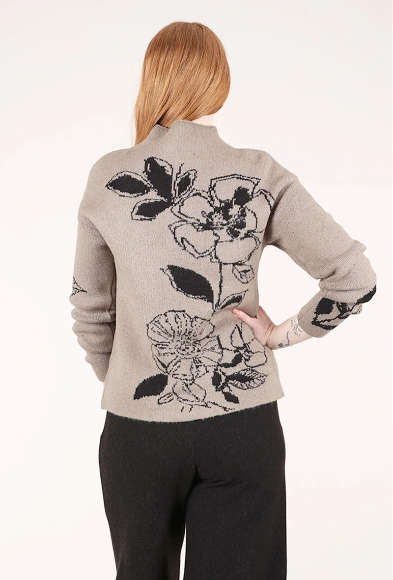 Habitat Floral Foliage Pullover in Driftwood-2