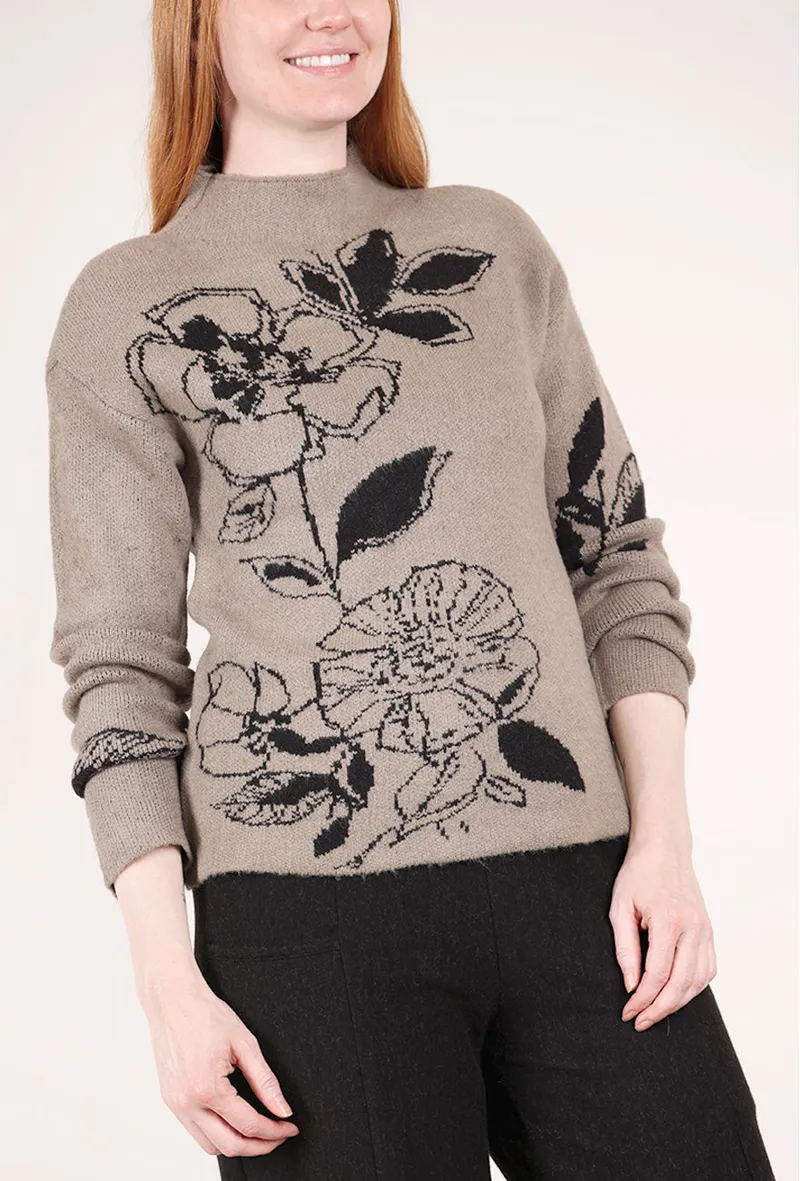 Habitat Floral Foliage Pullover in Driftwood-3