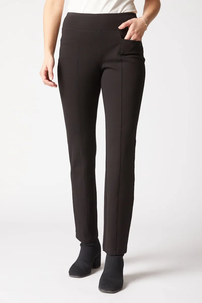 Habitat Luxe Ponte Seamed Pocket Pant in Black-1