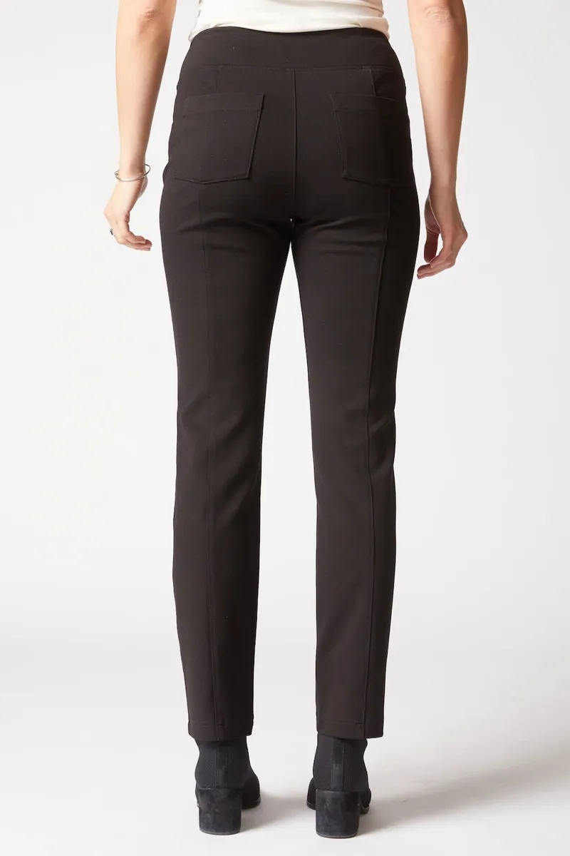 Habitat Luxe Ponte Seamed Pocket Pant in Black-2